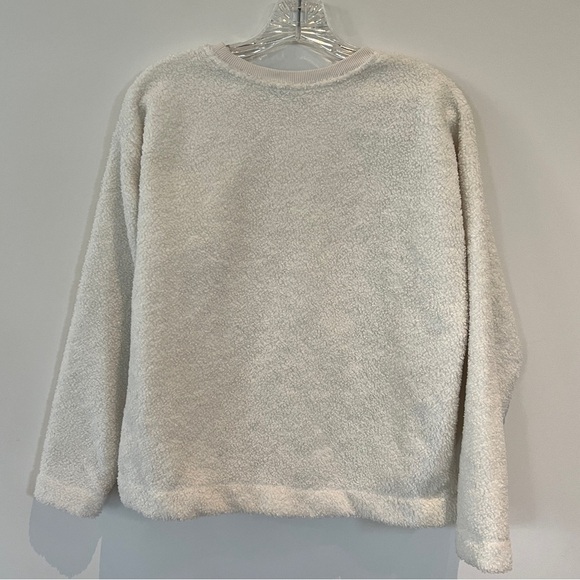 Loft Fleece Ivory Cozy Knit Sweatshirt. Size XS - Picture 9 of 12